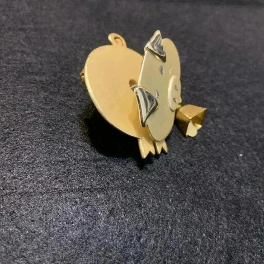 Gold Tone Pig Bobble Head Broach‎ 1.5 in Tall Green Acres - Picture 5 of 9